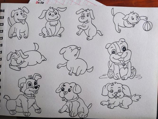 小狗的图片简笔画,简单画小狗的图片简笔画,小狗怎么画，小狗简笔画怎么画？
