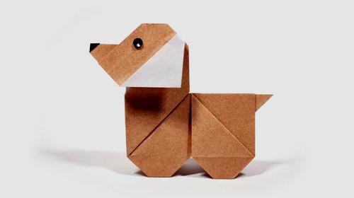 折纸立体小狗,网红折纸立体小狗,白纸可以做什么可爱的小物品？